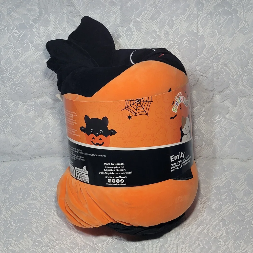 Original Squishmallows Emily Bat Pumpkin Halloween Plush Wearable Costume 6+ OS